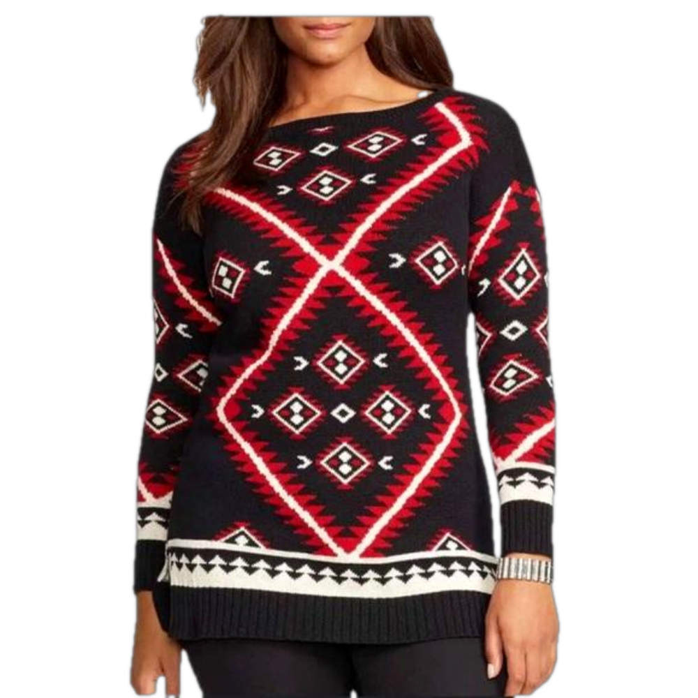 Lauren Ralph Lauren AZTEC 100% cotton southwestern sweater SZ PS